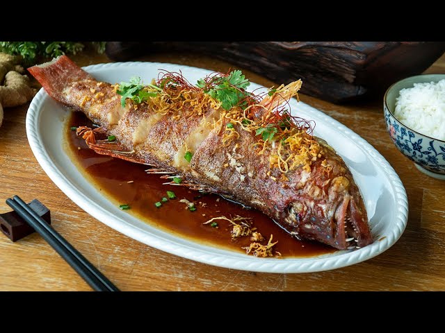 Pan Fried Fish with Soy Sauce Recipe (Red Grouper) - 煎石斑鱼 class=