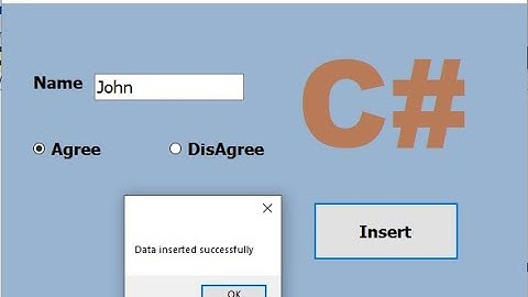 C# tutorial: How to insert RadioButton value true false to SQL server database in Csharp