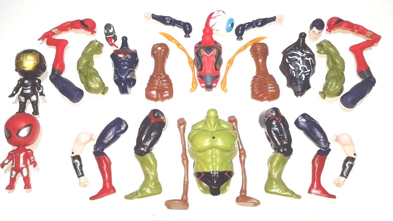 Merakit mainan superhero Spider-Man Hulk Thor venom Superman seren head