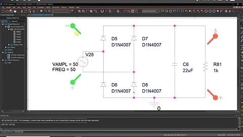 Full Wave Bridge Rectifier + Capacitor filter explanation + Simulation