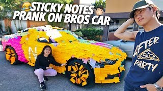 Sticky Notes Prank On Bros Car!!! | Ranz and Niana