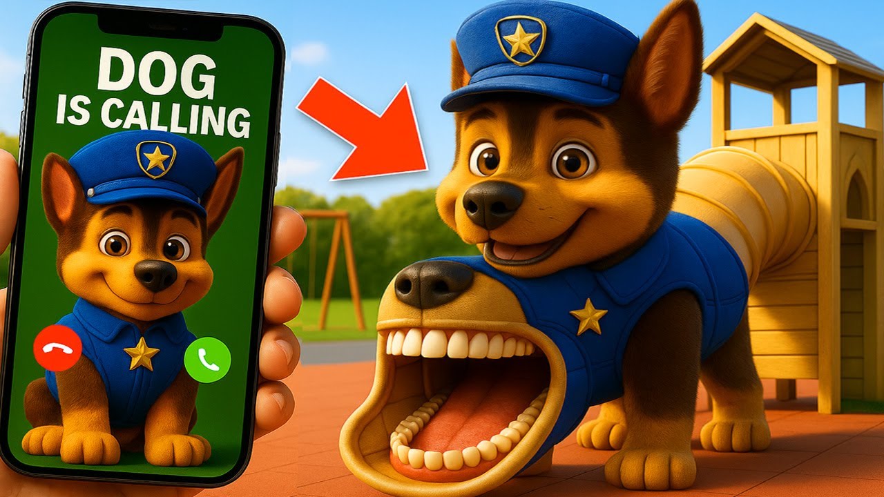 My DRONE found PAW PATROL CHASE / story about MARSHALL, SKYE, RUBBLE