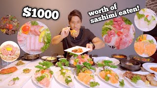 $1000 WORTH OF SASHIMI EATEN SOLO! | Mukbang at my Favorite Korean Seafood Restaurant in Singapore!
