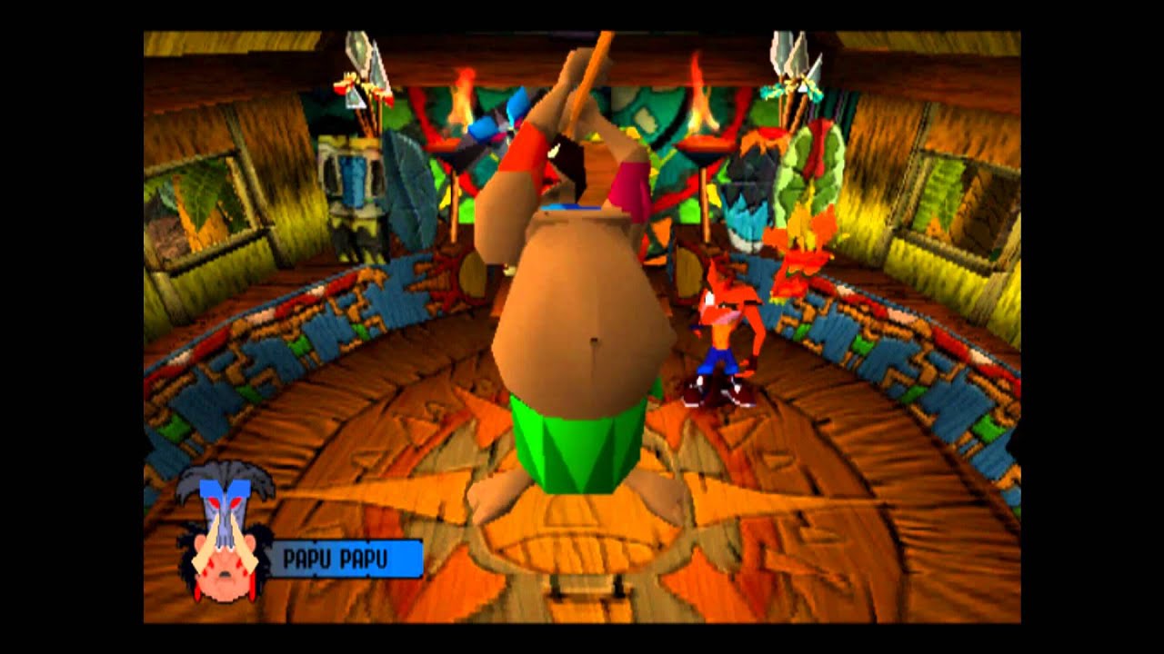 Um personagem do jogo crash bandicoot fica na frente de uma pilha de  moedas.