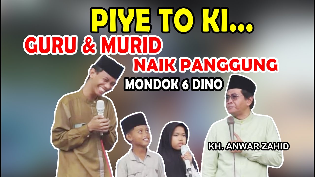 guru dan murid naik panggung di pengajian kh. anwar zahid di gegerkunci kec. songgom brebes