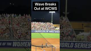 The wave breaks out in a raucous WCWS crowd