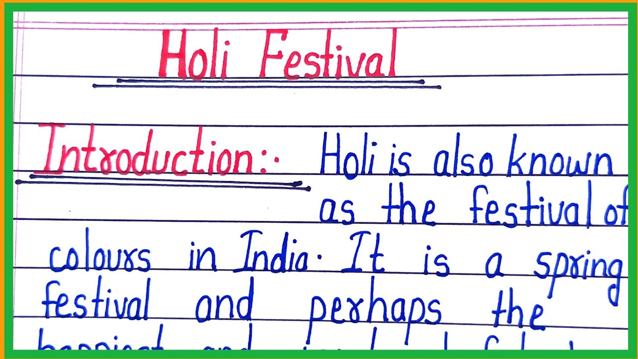 Essay On Holi Festival In Englishparagraph On Holiessay On Holi With