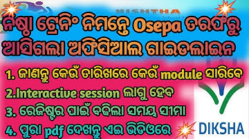 Osepa official guidelines for Nishtha training and datewise modules