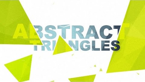 Abstract Triangles Logo Reveal /// After Effects Template
