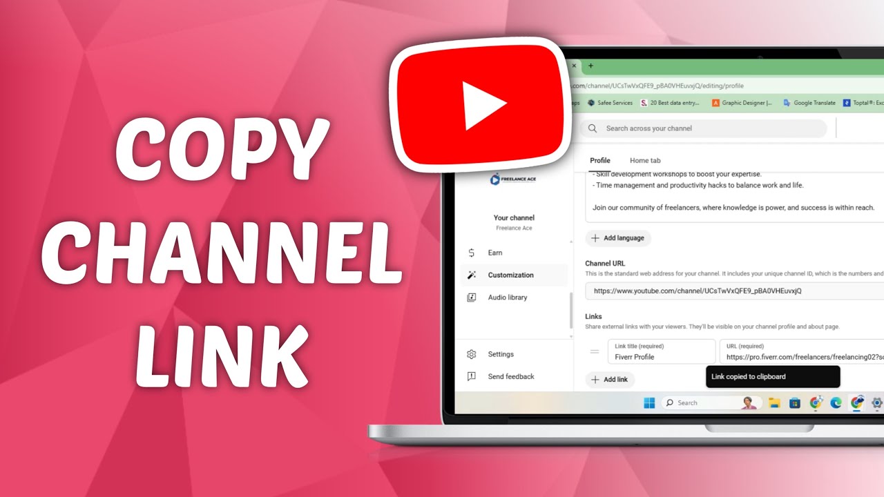 How to Copy your YouTube Channel Link - Full Guide - YouTube