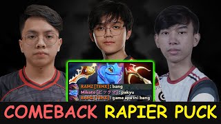 SUPER CRAZY COMEBACK HITTER PUCK WITH RAPIER BUILD - Mikoto Puck vs Ramz ft Natsumi Dota 2