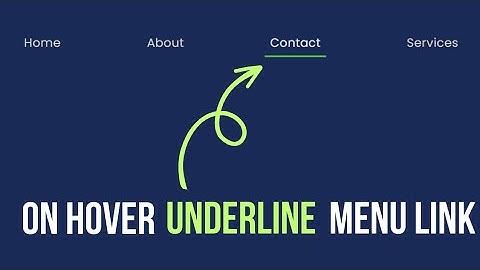 Menu Underline Link with Hover Effect using Html and CSS