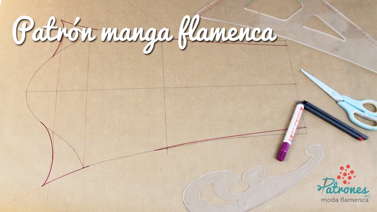 Patrón manga flamenca / manga de cuadradillo - YouTube