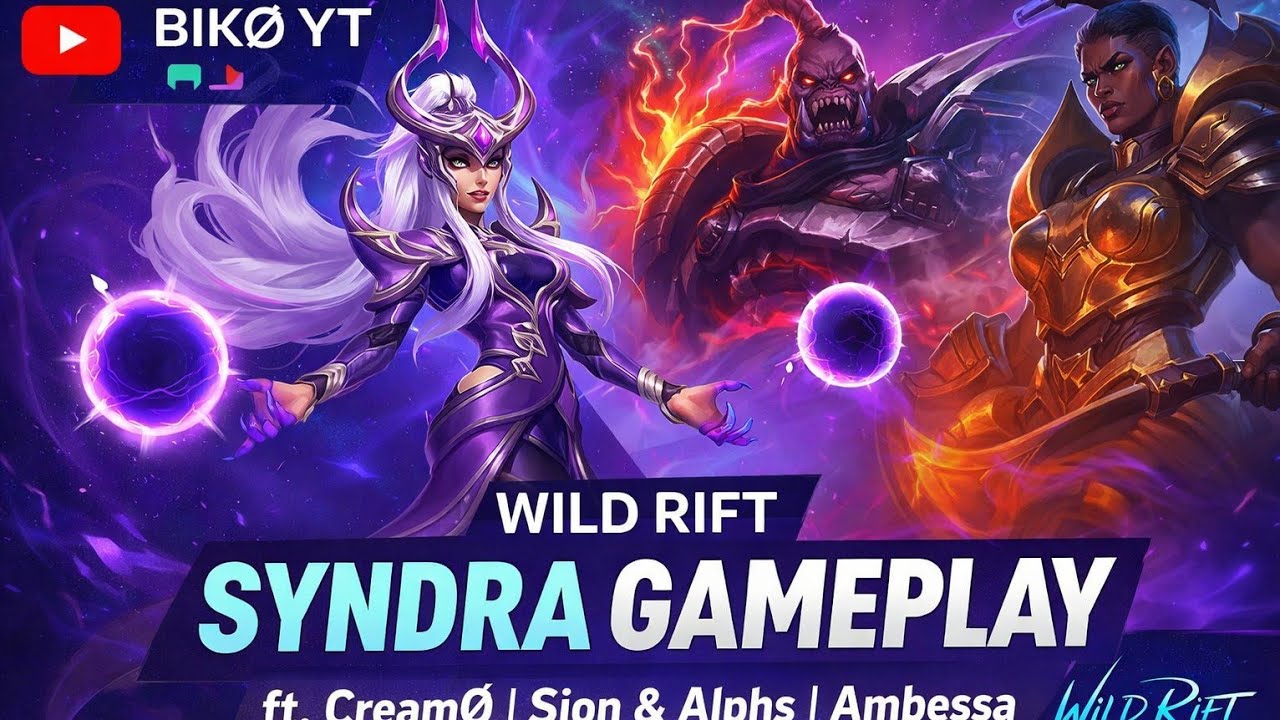Epic Syndra Gameplay | Wild Rift Gameplay (ft. CreamØ | Sion & Alphs | Ambessa)