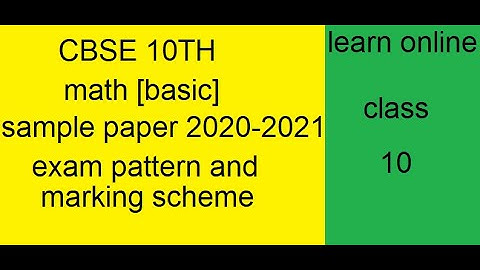 CBSE class 10 math (BASIC) sample question paper 2020-2021 and marking scheme