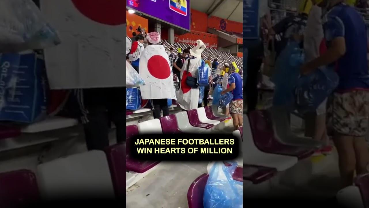 JAPANESE FANS CLEAN STADIUM