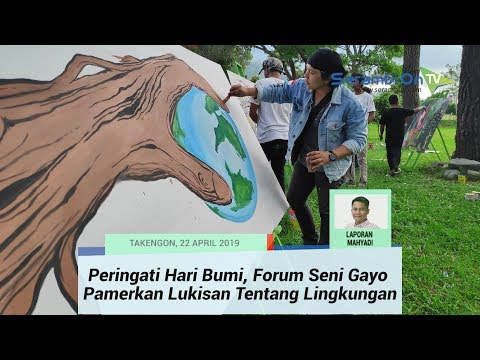 Peringati Hari Bumi, Forum Seni Gayo Pamerkan Lukisan Tentang Lingkungan
