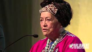 Maori Elder Rose Pere Speaks and Sings for the 2015 Parliament Indigenous Plenary