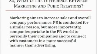Marketing Vs. Public Relations