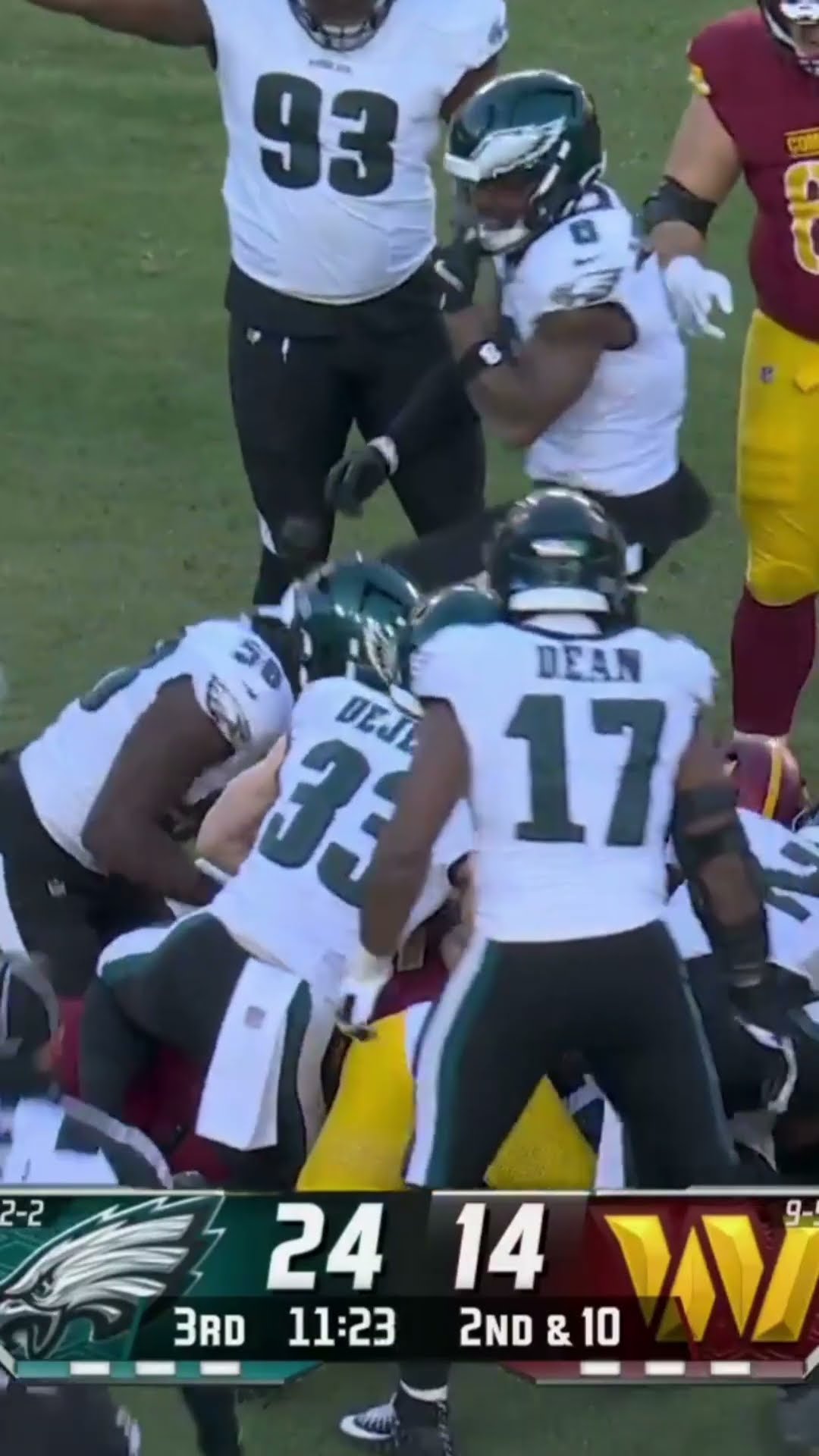 Zack Baun forces the fourth takeaway for the Eagles defense! ?? Eagles vs Commanders Highlights