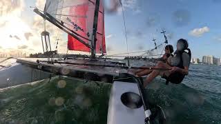 Foiling and Goofing off – Ale and Tom – Nacra 15 FCS #miamiyachtclub