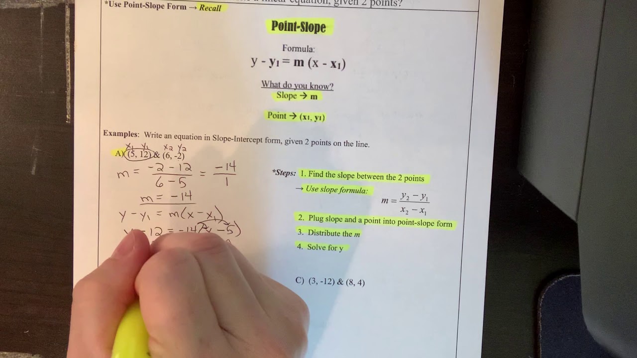 Write Linear Equations: Given 2 Points - YouTube