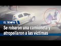 Ladrones se robaron una camioneta, atropellaron a las víctimas y luego abandonaron el vehículo