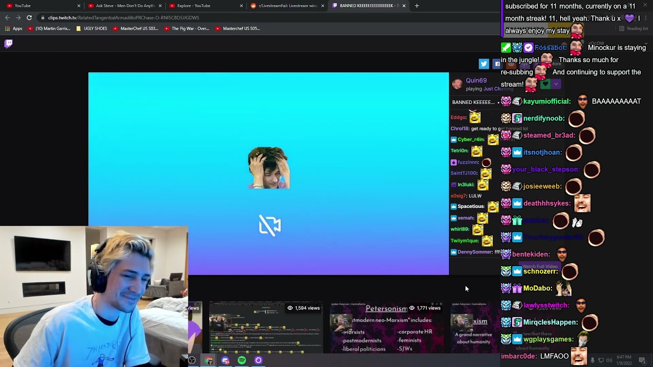 xQc Reacts to Quin69 Watches The Witcher On Stream and Gets Banned Instantly