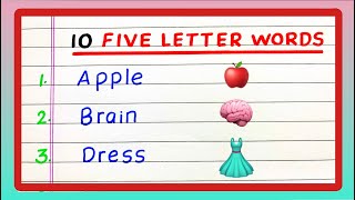 10 Five Letter Words | Five Letter Words | in English