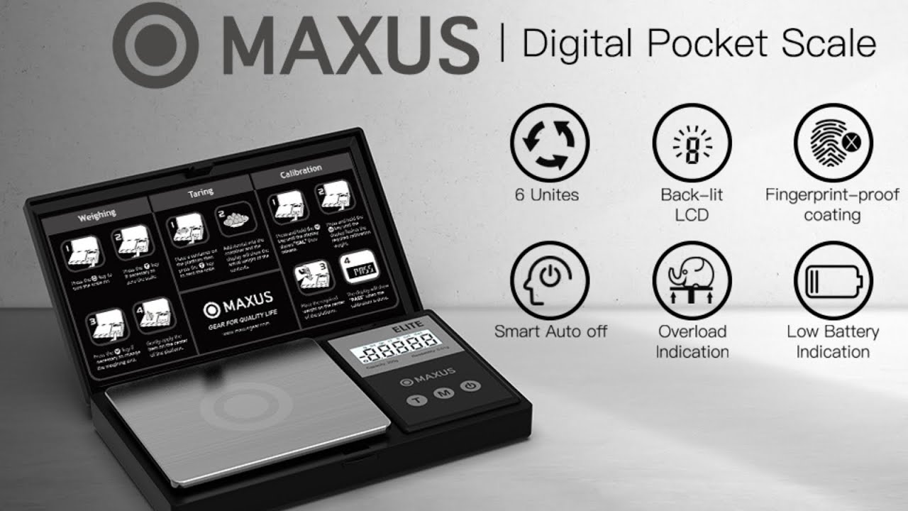 Maxus Elite Plus Precision Scale 200 Gram Capacity x .01 Gram Resolution  AND Calibration Weight