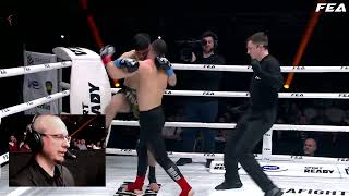 Commentator Reaction:   Ramazan Gurcay  vs Stanislav Renita,  FEA LEGACY .1st SF  Featherweight  GP.