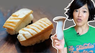 This is A MUSHROOM  How to Turn a Mushroom Into Fish | Vegan Nigiri Sushi