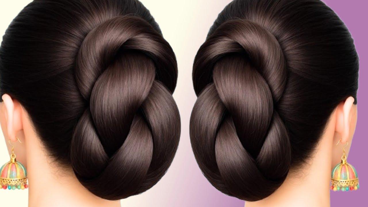 Hairstyle Tutorial Just 2 Minute W Braiding Hair 🤩 Easy Bun Hairstyle For Long Hair done by Peehu