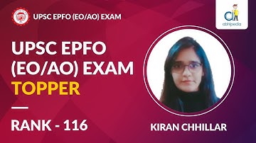 Interview with UPSC EPFO TOPPER | Rank 116 | kiran Chhillar | Toppers Talk | by abhipedia