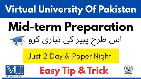 How to prepare midterm exam VU | Easy tip & trick vu midterm exam #vu #midterm #exam #2025 #vustudy