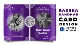 Indian Festival (Raksha Bandhan) Card Design in MS Word | Microsoft Word | A4 Card Design in MS Word screenshot 5