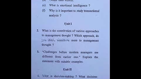 M.B.A 1st Semester Management Process and Organisational Behaviour Question Paper 2023/2024 #GJU #Gu