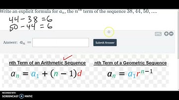Write Explicit Formula for Sequence