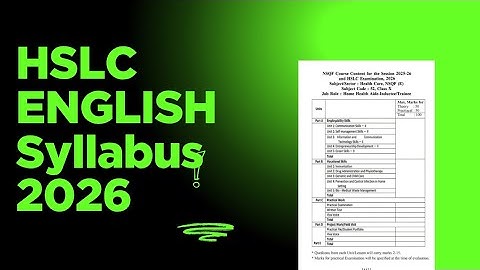 HSLC 2026 || English || Syllabus||What is HSLC 2026 ENGLISH Syllabus?