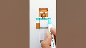 How to draw and color Steve from Minecraft #drawing #kids #coloring