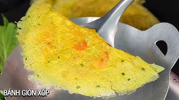 Đổ Bánh Xèo bằng bột pha sẵn hãy làm theo cách này để bánh giòn xốp lâu
