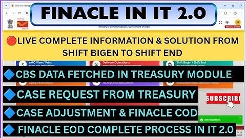 🔴LIVE DOP IT 2.0 HOW TO WORK IN FINACLE | COMPLETE CBS( FINACLE) WORK FLOW IN IT 2.0 APT#indiapost