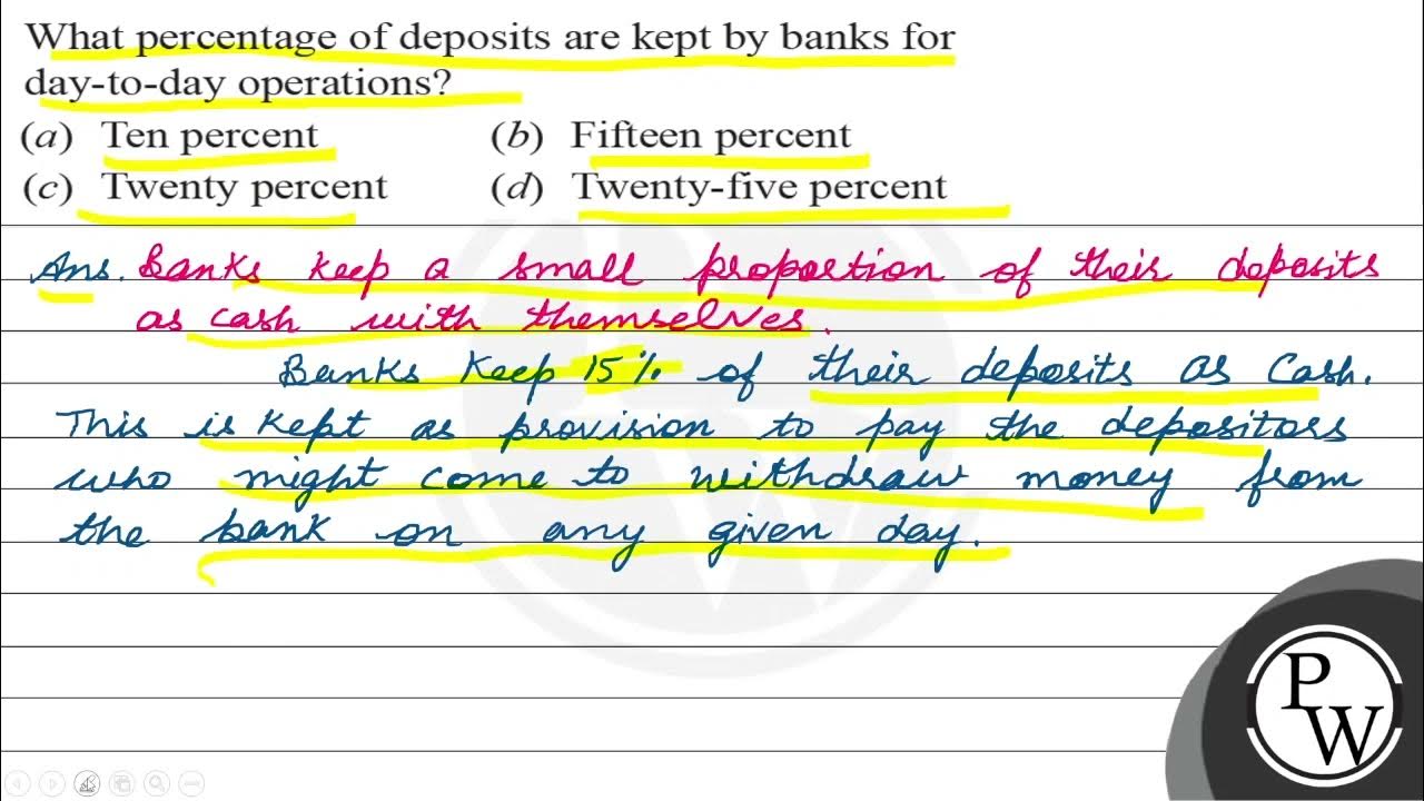 What percentage of deposits are kept by banks for daytoday operations