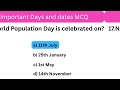 TOP 100 MCQ ON DAYS AND EVENTS|GK QUIZ|ENGLISH|#ssc #ssc cgl #ssc chsl #upsc  #days and dates