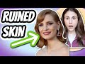 Jessica Chastain says MAKEUP RUINED HER SKIN | Dermatologist responds | Dr Dray