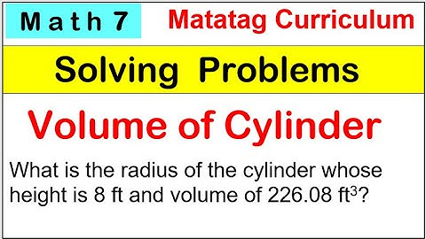 Math 7 Solve problems involving volume of cylinder #matatag #matatagcurriculum #cylinder #volume