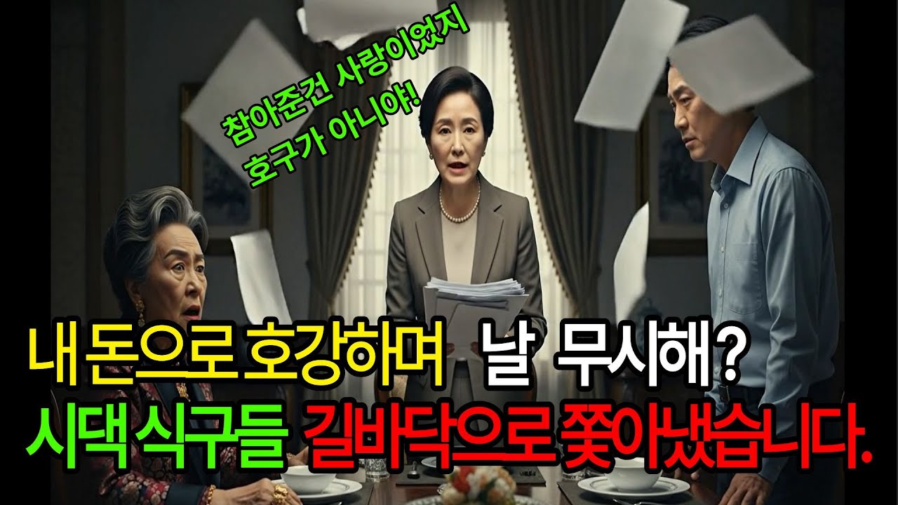 내 돈으로 호강하며 날 무시해? 시댁 식구들 길바닥으로 쫓아냈습니다.