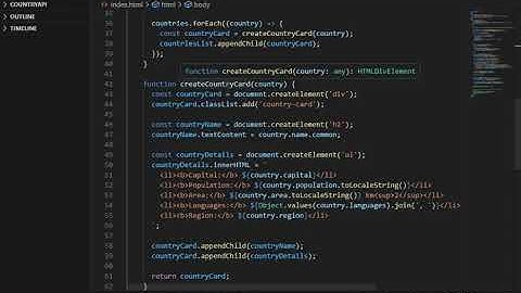 JavaScript Country Information App using OpenSource API