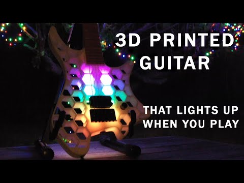 3D Printed Guitar That Lights Up When You Play