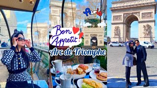 Beautiful [Paris Café] with a view of Arc de Triomphe [ENG SUB•FULL] Paris Trip  ✈